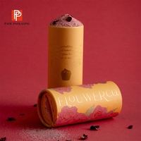 Tube en papier kraft de qualité alimentaire sur mesure, emballage en forme de cylindre, boîte ronde en carton recyclé écologique pour le thé, le café, le chocolat