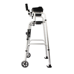 Pieghevole portatile 4 ruote Rollator Walker mobilità in alluminio leggero camminare con sedile sedia a rotelle anziani - Product Image 4