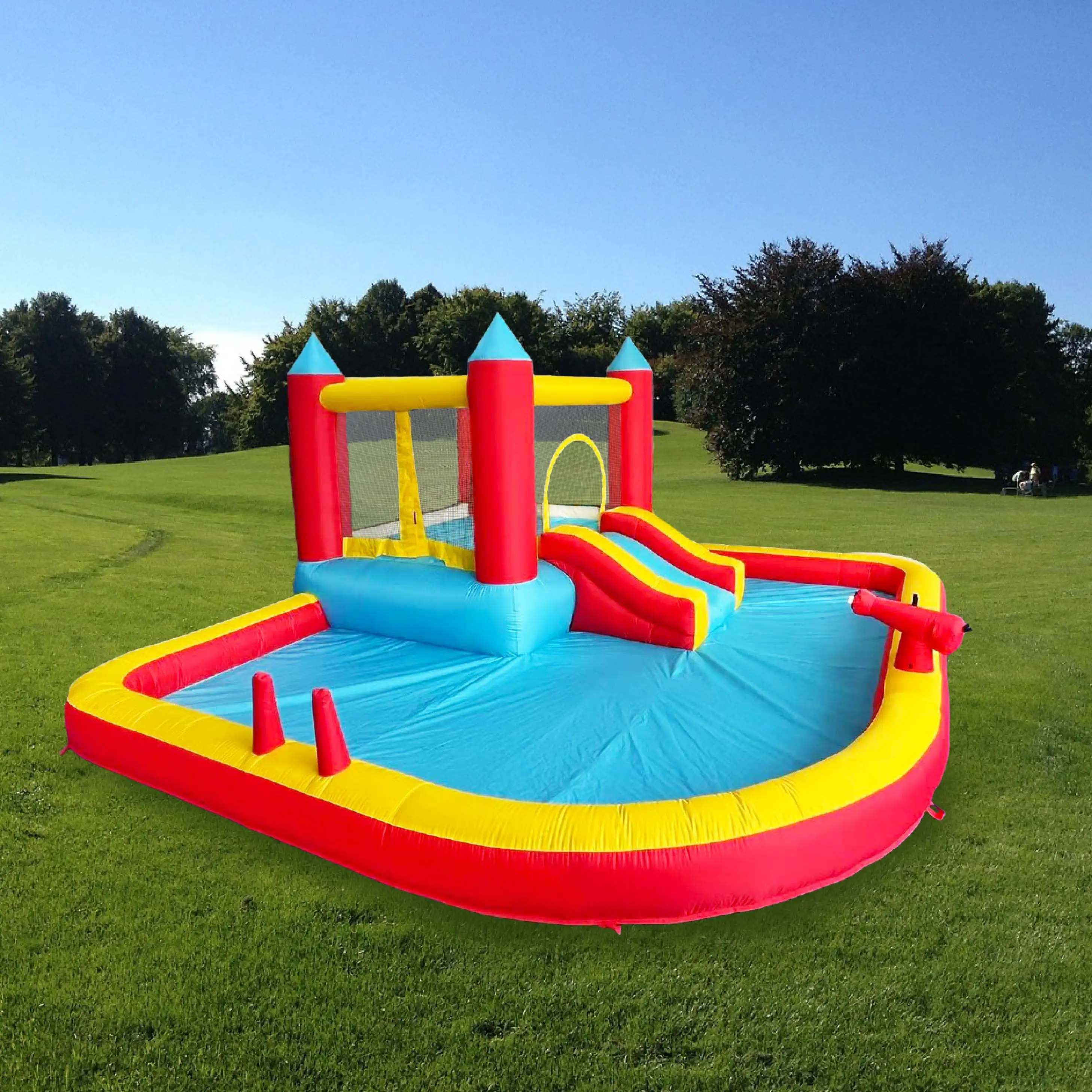 Parco giochi all'aperto giocattolo per bambini gioco scivolo d'acqua gonfiabile casa di salto buttafuori castello gonfiabile