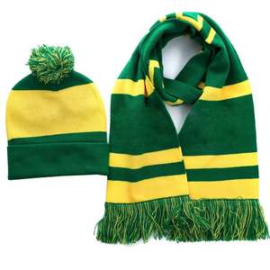 Gorro Largo Bordado Delta Sigma, Negro y Rojo, Letras Griegas 13 DST, Tejido Jacquard, 100% Acrílico, Juego de 2 Piezas, Invierno, Adulto - Product Image 1