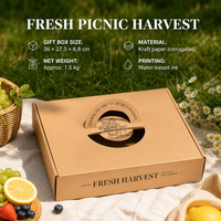 Scatola da Picnic Personalizzata in Carta Kraft Riciclata con Manico, Scatola Regalo Portatile con Finestra in PVC Rinforzato Resistente all'Olio per Frutta