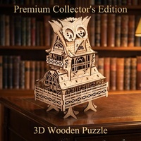 Rompecabezas 3D de Madera con Temática Animal Personalizada, Figura de Gazebo con Diseño de Búho, para Decoración Creativa de Sala de Estar