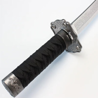 Épée en bois de samouraï japonaise miniature de 52 cm, non affûtée, mini katana pour jeux de rôle et décoration de bureau