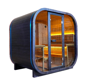 Sauna à vapeur carré noir ergonomique pour 4 à 6 personnes, pour la récupération après l'entraînement, sauna en bois massif facile à utiliser pour le bien-être - Product Image 2