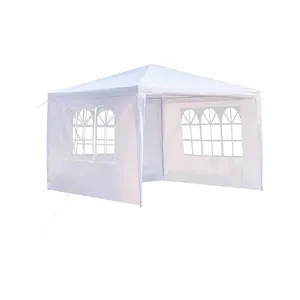 Outdoor Party Tent Gazebo Waterproof White Canopy with Side Wall Party Wedding Tent (10 x 10 ft)