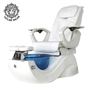 Modern beauty salon furniture recline rolling ball back massage pedicure chairs foot spa chair with bowl