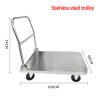 Chariot de service pliable robuste Weihang pour entrepôt, chariot de restauration avec roues