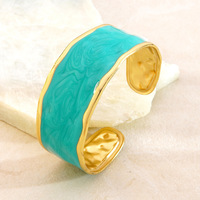Bracelet Géométrique en Acier Inoxydable Anti-Goutte, Style Rétro et Tendance, Polyvalent, Durable, Ne Ternit Pas, Bracelet Ouvert – Meilleure Vente