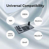 Controlador de Cámara PTZ Tenveo Serie KB200, Joystick USB 4D POE, Teclado IP NDI con Función de Votación