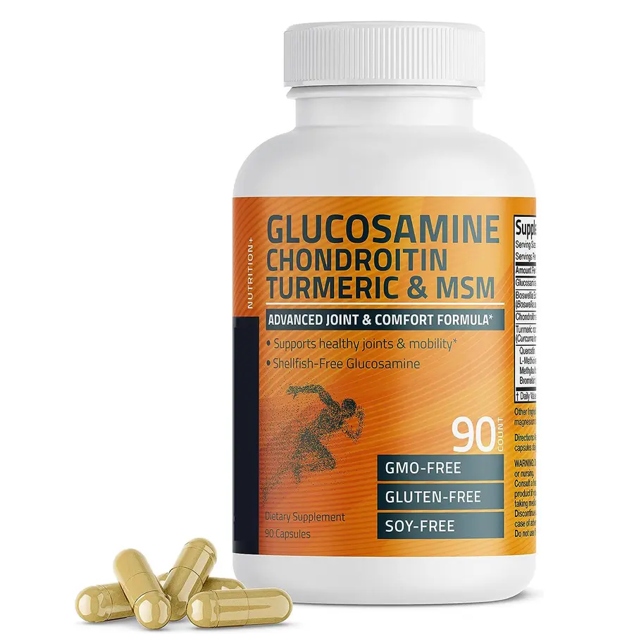 Hoge Kwaliteit Glucosamine Chondroïtine Msn Capsules Ondersteunt Gezonde Joint & Mobiliteit Glucosamine Chondroïtine Kurkuma & Msn Capsules