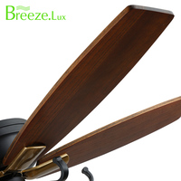 Ventilador de techo LED comercial de gama alta al mejor precio con luz, estilo Vintage, Color madera, bajo ruido, 6 velocidades, lámpara de cobre, cuerpo para uso doméstico
