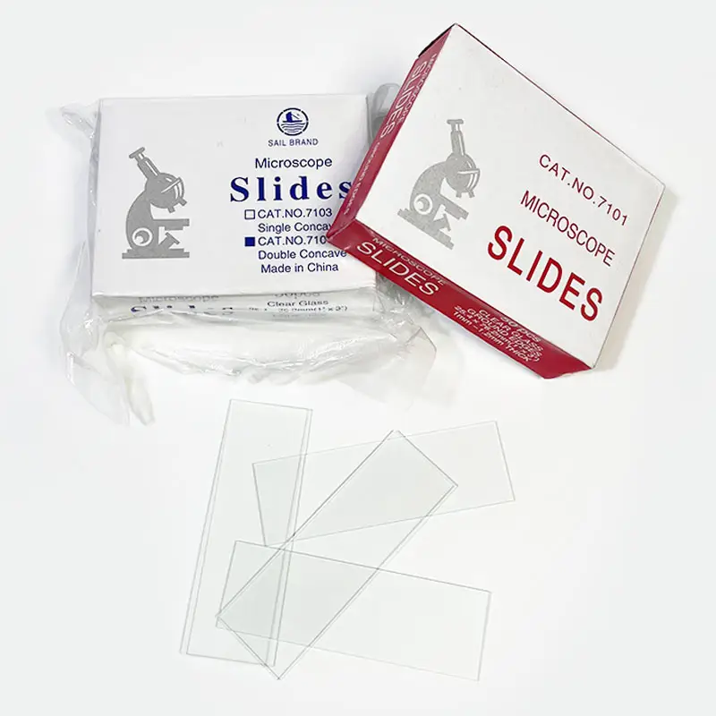 Various hospital cut plain color prepared adhesive silanized glass sail brand prepared microscope slide box 7102
