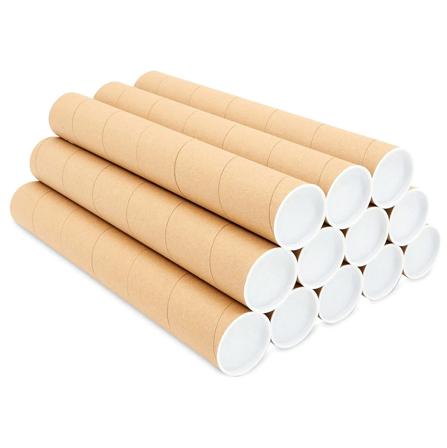 cardboard shipping tube/mailing/poster packaging tube round box brown paper kraft tube metal lid/plastic lid