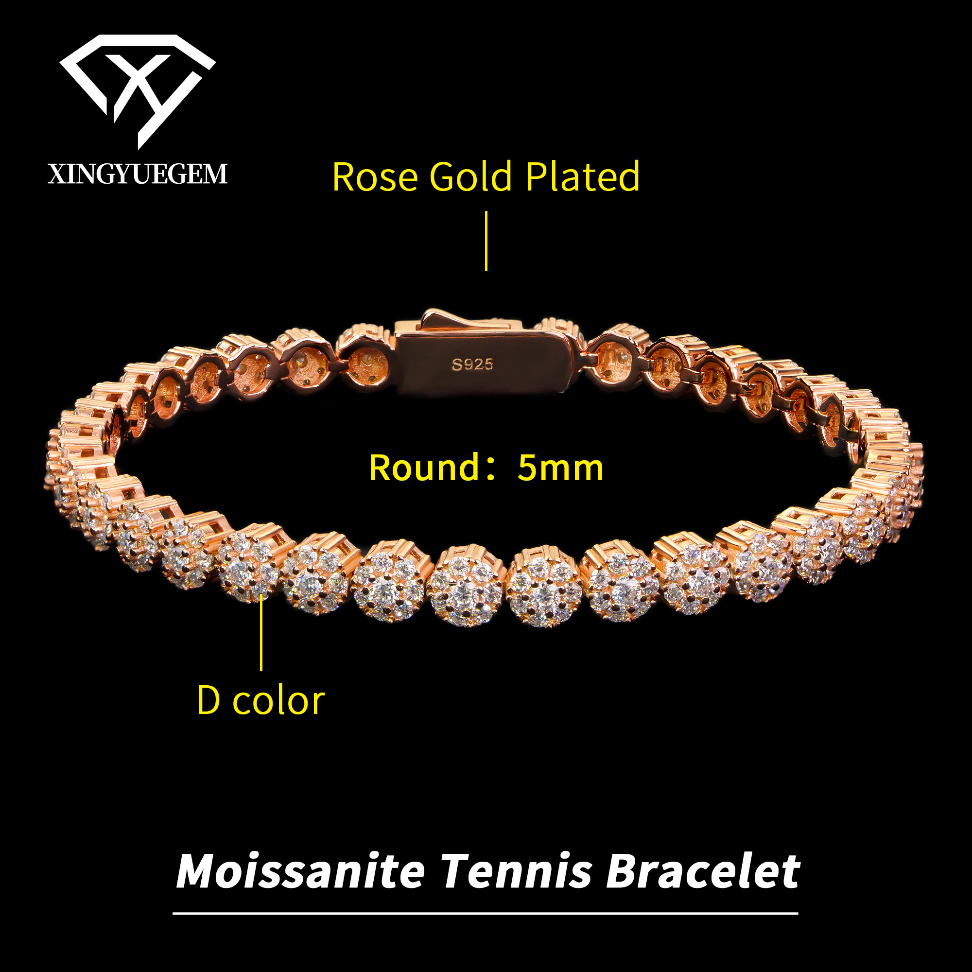 Rose Gold Plated 5mm