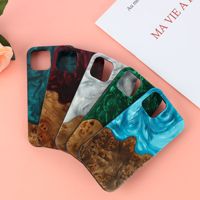 Coque de téléphone en bois de résine de nature véritable pour iPhone 13 étui en bois de résine mobile de protection