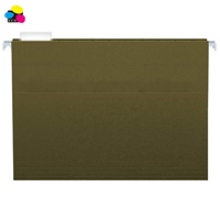 Carpeta de archivos de suspensión colgante de papel Kraft verde oscuro Tab transparente 5 pestañas