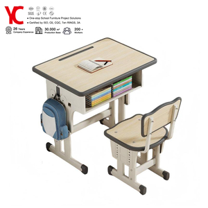 Conjunto de Mesa y Silla de Estudio para Niños, Ajustable en Altura, de Metal Moderno, para Aula de Primaria y Uso Doméstico - Product Image 2