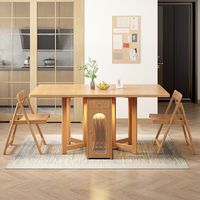 Moderner Multifunktionaler Massivholz-Esstisch für Kleine Wohnungen mit Teleskop-Klapp- und Ausziehmechanismus und Praktischer Aufbewahrung