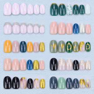 VV <span class=keywords><strong>Mei</strong></span> Jia Er ปลายเล็บปลอมสำหรับตกแต่ง,ปลายเล็บมันวาว24ชิ้นสีพื้นแบบปรับแต่งเองได้ - Product Image 3