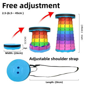 Taburete Telescópico Plegable de Plástico Ajustable al por Mayor para Viajes al Aire Libre y Pesca, Silla Cómoda de Almacenamiento - Product Image 3