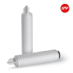 Acid and alkali resistant 0.1 micron 10 inch code 8 PTFE membrane pleated filter cartridge for organic solvent filtration