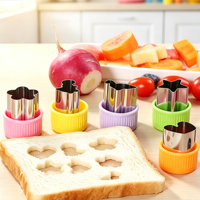 27pcs Alat Dekorasi Makanan Anak-Anak, Pemotong Kue Mini, Stempel Biskuit Buah, Cetakan Kue, Set Pemotong Sayuran Bentuk untuk Anak