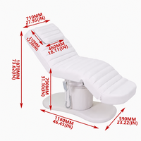 Table de massage électrique moderne en métal pour soins du visage, spa, salon, avec dossier motorisé et réglable pour extensions de cils