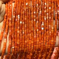 Orange Haizhu Corail 3X3mm Carré Bambou Corail Cube Mini Bébé Perles Bijoux De Mode Bracelet Collier Pierre Accessoires