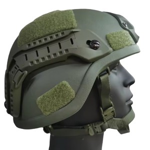 Casco táctico con soporte para visión nocturna, beige, material Kevlar, correas acolchadas - Product Image 3