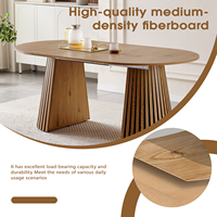 Table à manger ovale rustique de luxe en chêne avec piétement en bois et ensemble de chaises 2025 – Table extensible en bois pour 6, 8 ou 10 personnes