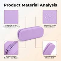 Étui à crayons en silicone durable, pochette, sac, couleur dégradée, imperméable, multifonctionnel, élégant, étuis à crayons pour cadeaux promotionnels, adulte