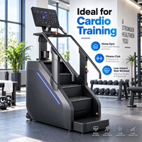 K-FIT GSK8 Simulateur d'escalade commercial avec grand écran tactile, application Bluetooth, chargement sans fil, 180 kg, pour salle de sport à domicile