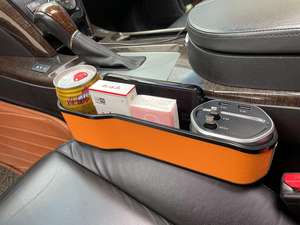Organizador de espacio para asiento de coche, caja de almacenamiento multifuncional con portavasos entre el asiento delantero con 2 USB - Product Image 3