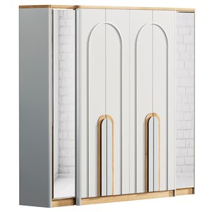 Ensemble de meubles de chambre à coucher Efil : lit, armoire, coiffeuse avec grand miroir, ensemble de chambre à coucher WOODEX - Product Image 2