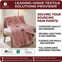Couverture en flanelle de polyester ultra douce Orvetex, style européen et américain moderne, pour toutes les saisons, vente en gros d'usine