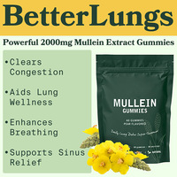 Gummies de molène saveur poire OEM ODM – Complément alimentaire à base de plantes, 60 unités, soutien respiratoire