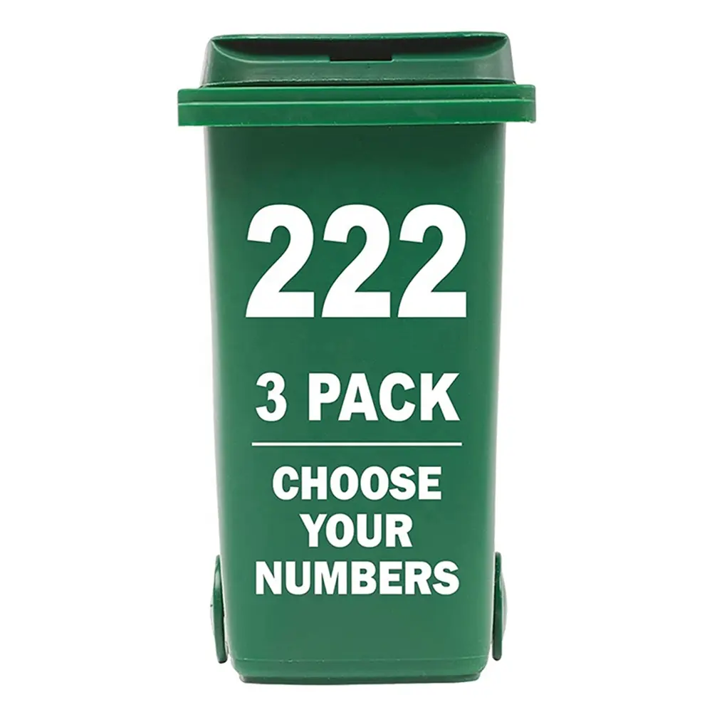 Personalised Wheelie Bin Box Crate Number and Letter Stickers Decals