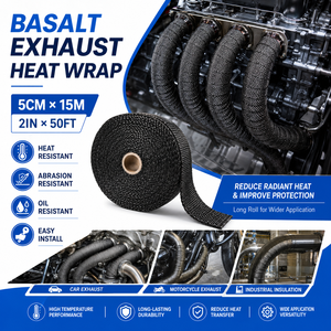 Bande de protection thermique en basalte pour échappement, 5 cm x 15 m, durable, pour tuyaux de course automobile et <span class=keywords><strong>moto</strong></span> - Product Image 3