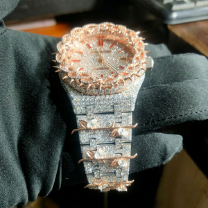 Reloj de Lujo con Moissanita y Cuarzo, Esfera de Acero Inoxidable, Cierre Oculto, Resistente al Agua, Personalizado - Product Image 6
