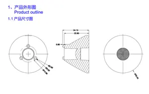 35mm 3 Degree Narrow Beam 2835 35-35 Chip Optical Led Lens