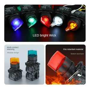22mm sáng 2 vị trí lần lượt Knob Thiết bị chuyển mạch điện 3Postion Selector chuyển đổi quay với <span class=keywords><strong>LED</strong></span> chỉ số ánh sáng 12V 24V 220V 380V - Product Image 2