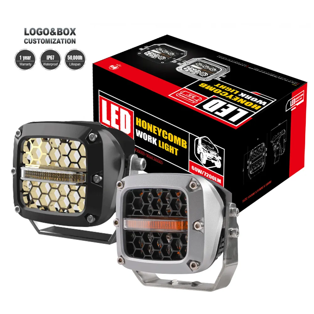 E-Mark 60W Auxiliary Mini Work Lamp 3 Inch Mini Laser Led Work Lights Driving Spotlights Offroad 4X4 For Trucks Atv Utv Suv