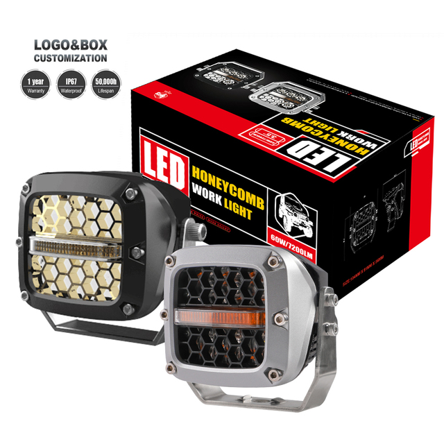 E-Mark 60W Auxiliary Mini Work Lamp 3 Inch Mini Laser Led Work Lights Driving Spotlights Offroad 4X4 for Trucks Atv Utv Suv