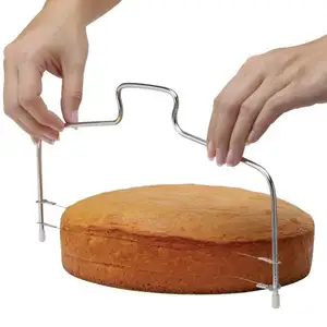 Keuken Diy Bakken Accessoires Dubbele Lijn Cake Slicer Thuis Diy Cake Stijltang Snijden Lijn Verstelbare Broodjes Slicer