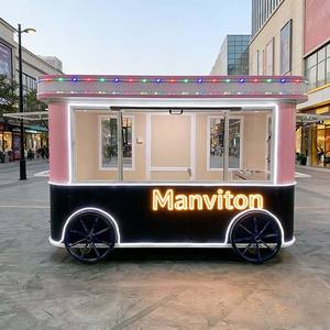 รถพ่วงขายอาหารเคลื่อนที่แบบกำหนดเอง 4 ล้อ ทนสนิม พร้อมระบบไฟฟ้าในตัว ทำจากอะลูมิเนียมและไฟเบอร์กลาส สำหรับขายอาหาร กาแฟ ไอศกรีม - Product Image 1