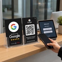 Carte programmable personnalisée avec logo CR80 PVC NFC NTAG213 13,56 MHz, étanche, pour paiement, avec code QR pour les médias sociaux, marque OEM