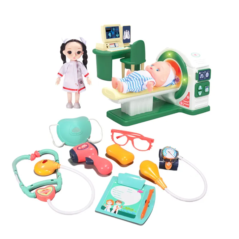 Kit de equipo de CT para juego de imaginación para niños, juego de estación médica para niños, niñas, juego de rol