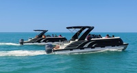 Bateau ponton de luxe en alliage d'aluminium de 27 pieds, certifié CE, croiseur sportif 200 CV, pour loisirs, tourisme et patrouille, fabrication sur mesure