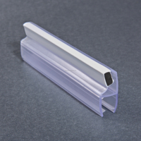 Schuifbare 135 graden gehoekte frameloze PVC transparante douchecabine magnetische afdichtingsstrip eenvoudige installatie voor waterdichte appartementen en hotels