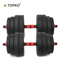 Ensemble d'haltères réglables TOPKO, barre de musculation 15kg 20kg 30kg 40kg, vente en gros, ensemble d'haltères réglables en ciment de haute qualité